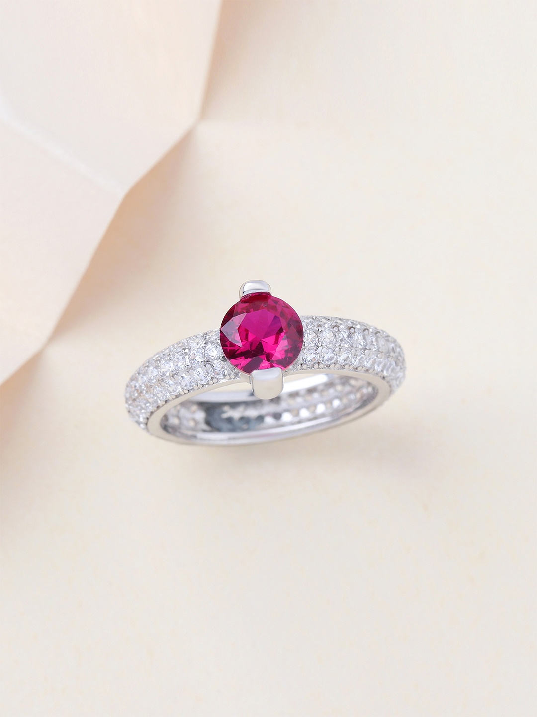 Ornate Jewels 925 Sterling Silver Created Ruby American Diamond Solitaire Engagement Ring
Ornate Jewels 925 Sterling Silver Created Ruby American Diamond Solitaire Engagement Ring