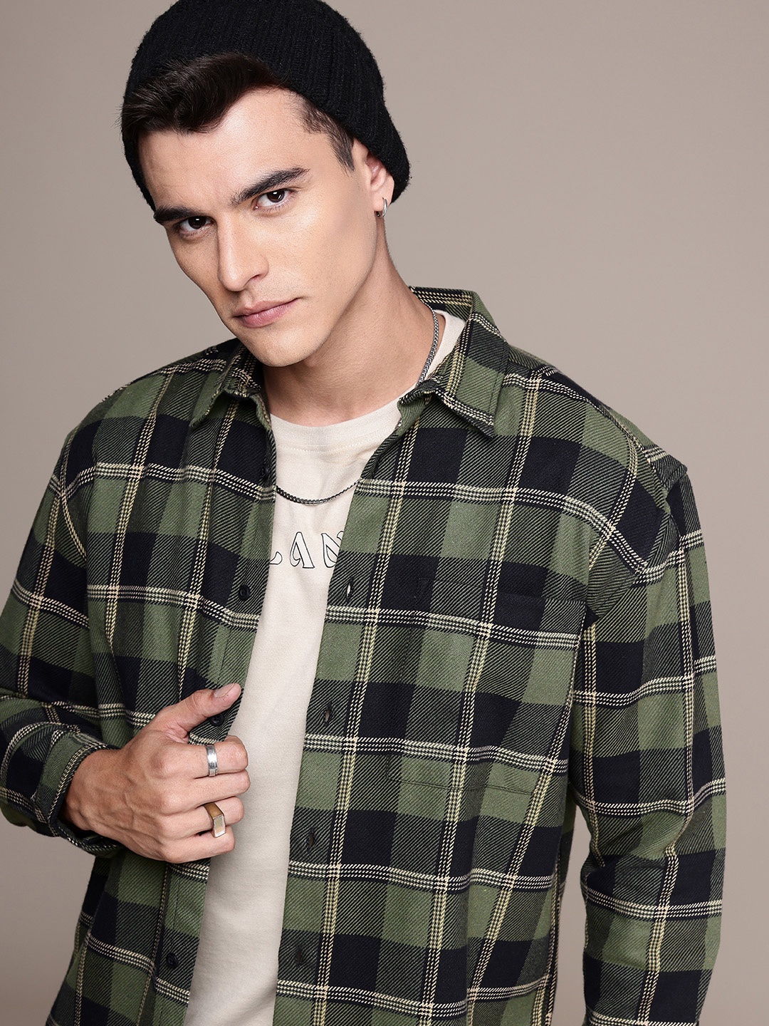 The Roadster Life Co. Pure Cotton Opaque Checked Relaxed Fit Casual Shacket, Olive
The Roadster Life Co. Pure Cotton Opaque Checked Relaxed Fit Casual Shacket, Olive
