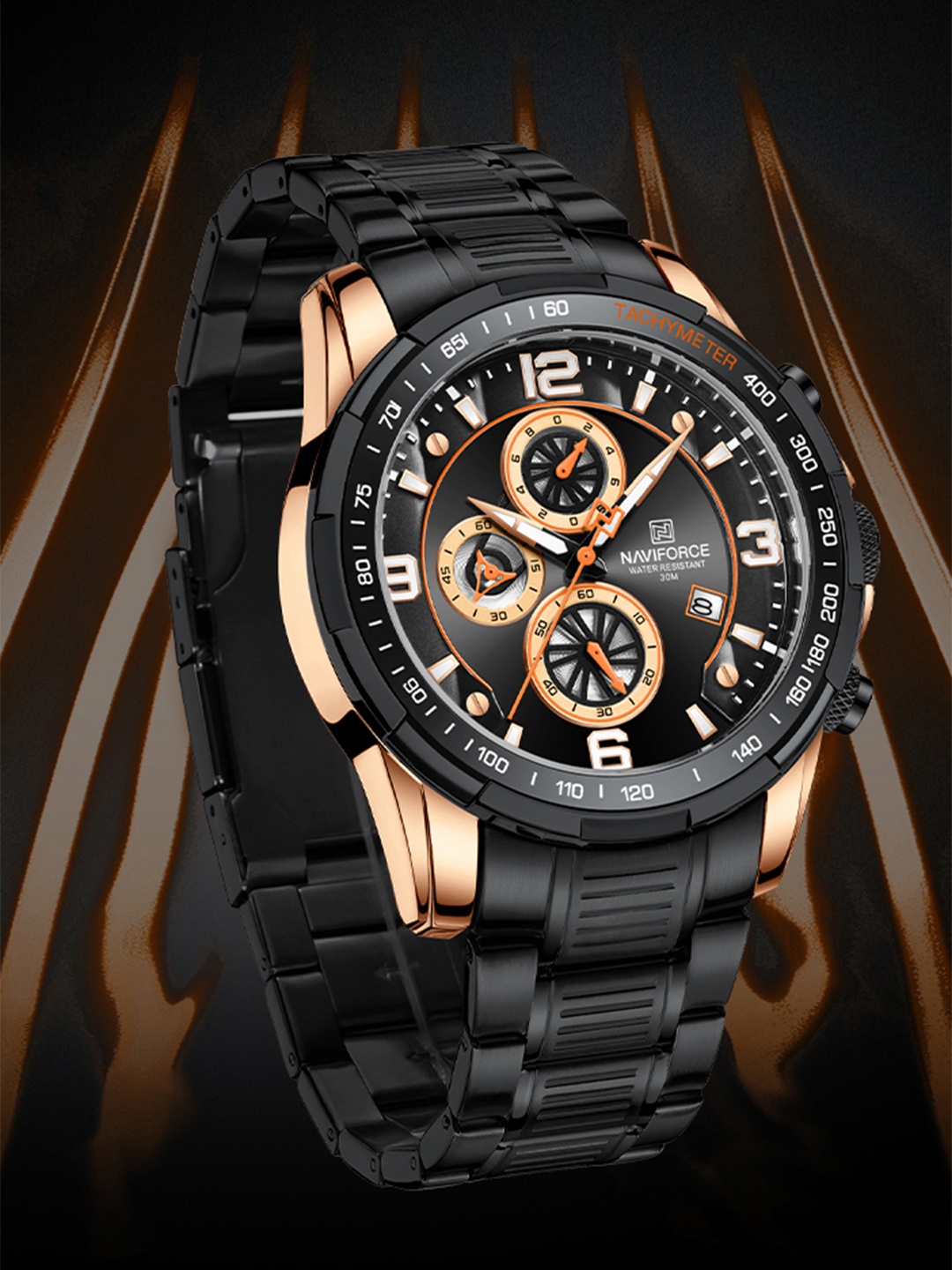 Naviforce Men Dial & Stainless Steel Bracelet Style Straps Analogue Multi Function Watch NF8020S RGB, Rose gold
Naviforce Men Dial & Stainless Steel Bracelet Style Straps Analogue Multi Function Watch NF8020S RGB, Rose gold