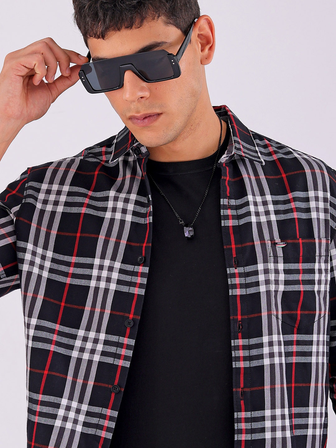 The Indian Garage Co Men Spread Collar Tartan Checked Cotton Slim Fit Casual Shirt, Black
The Indian Garage Co Men Spread Collar Tartan Checked Cotton Slim Fit Casual Shirt, Black