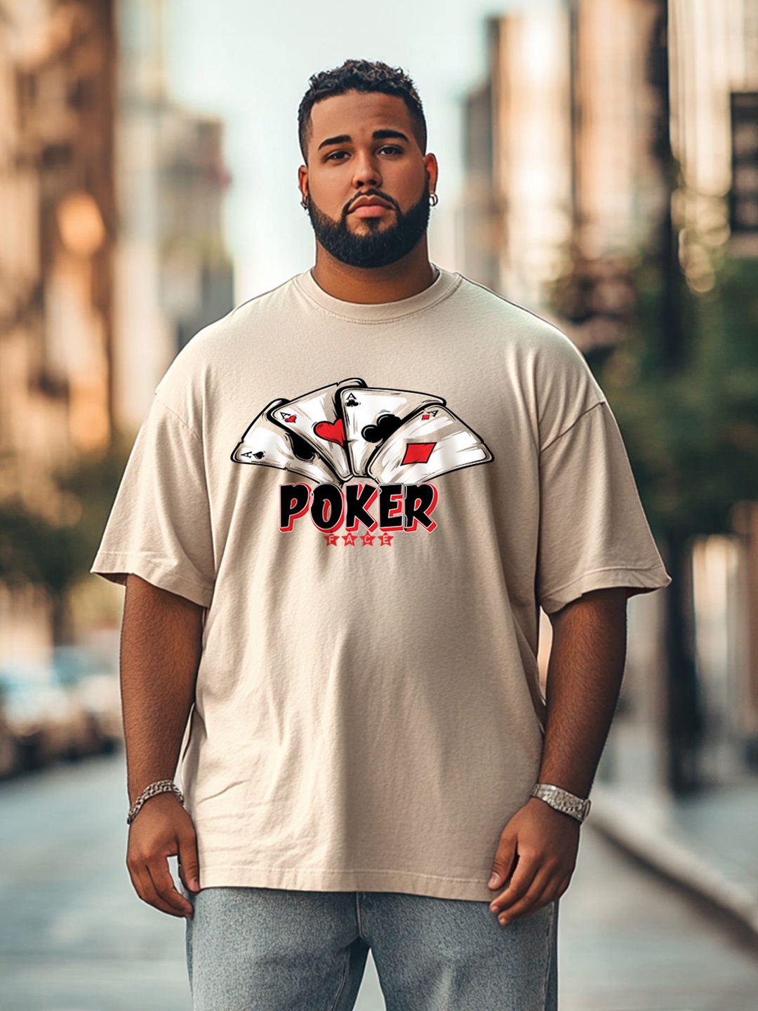 VEIRDO Men Plus Size Typography Printed Drop-Shoulder Sleeves Cotton Oversized T-shirt, Beige
VEIRDO Men Plus Size Typography Printed Drop-Shoulder Sleeves Cotton Oversized T-shirt, Beige