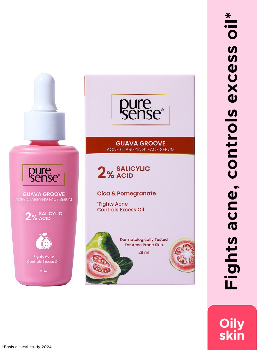 Pure Sense Guava Groove Acne Clarifying Face Serum With 2% Salicylic Acid- 28 ml, White
Pure Sense Guava Groove Acne Clarifying Face Serum With 2% Salicylic Acid- 28 ml, White