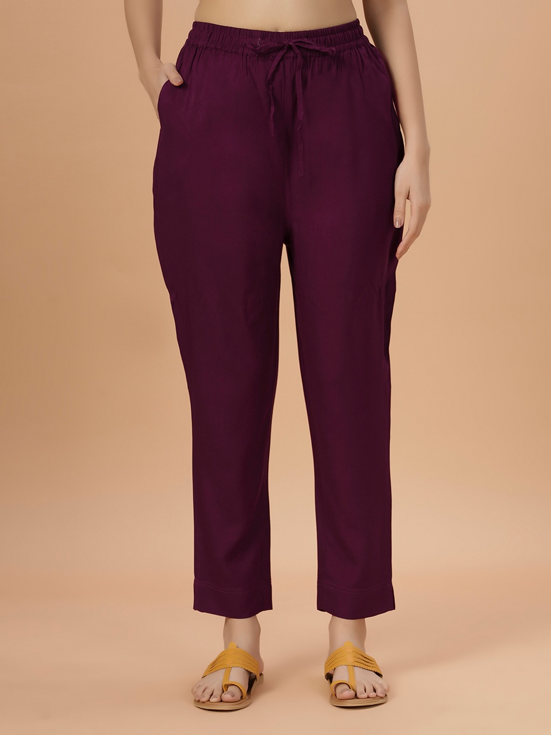 Bottoms.love Women Comfort Solid Cigerette Fit Cotton Rayon Mid-Rise Trousers, Maroon
Bottoms.love Women Comfort Solid Cigerette Fit Cotton Rayon Mid-Rise Trousers, Maroon