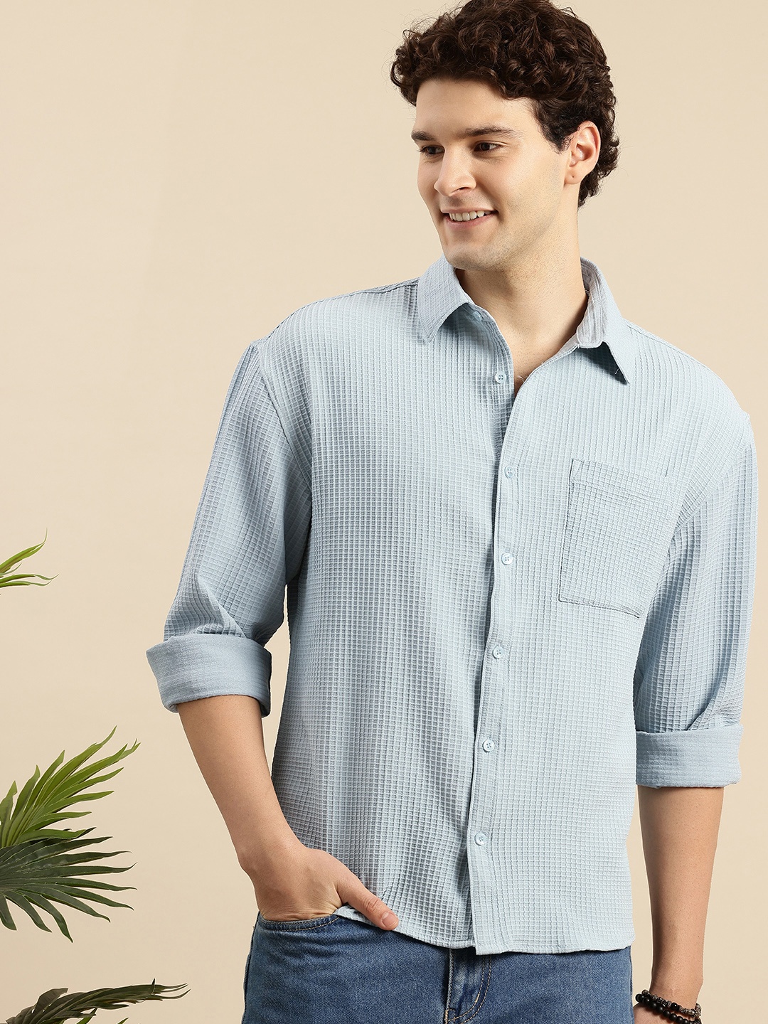 Mast & Harbour Self-Design Checked Drop-Shoulder Sleeves Relaxed Fit Casual Shirt, Blue
Mast & Harbour Self-Design Checked Drop-Shoulder Sleeves Relaxed Fit Casual Shirt, Blue