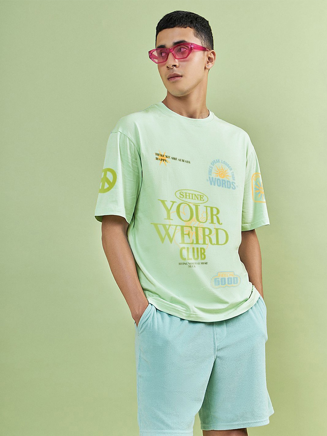 Bewakoof Men Typography Printed Round Neck Pure Cotton Oversized T-Shirt, Green
Bewakoof Men Typography Printed Round Neck Pure Cotton Oversized T-Shirt, Green