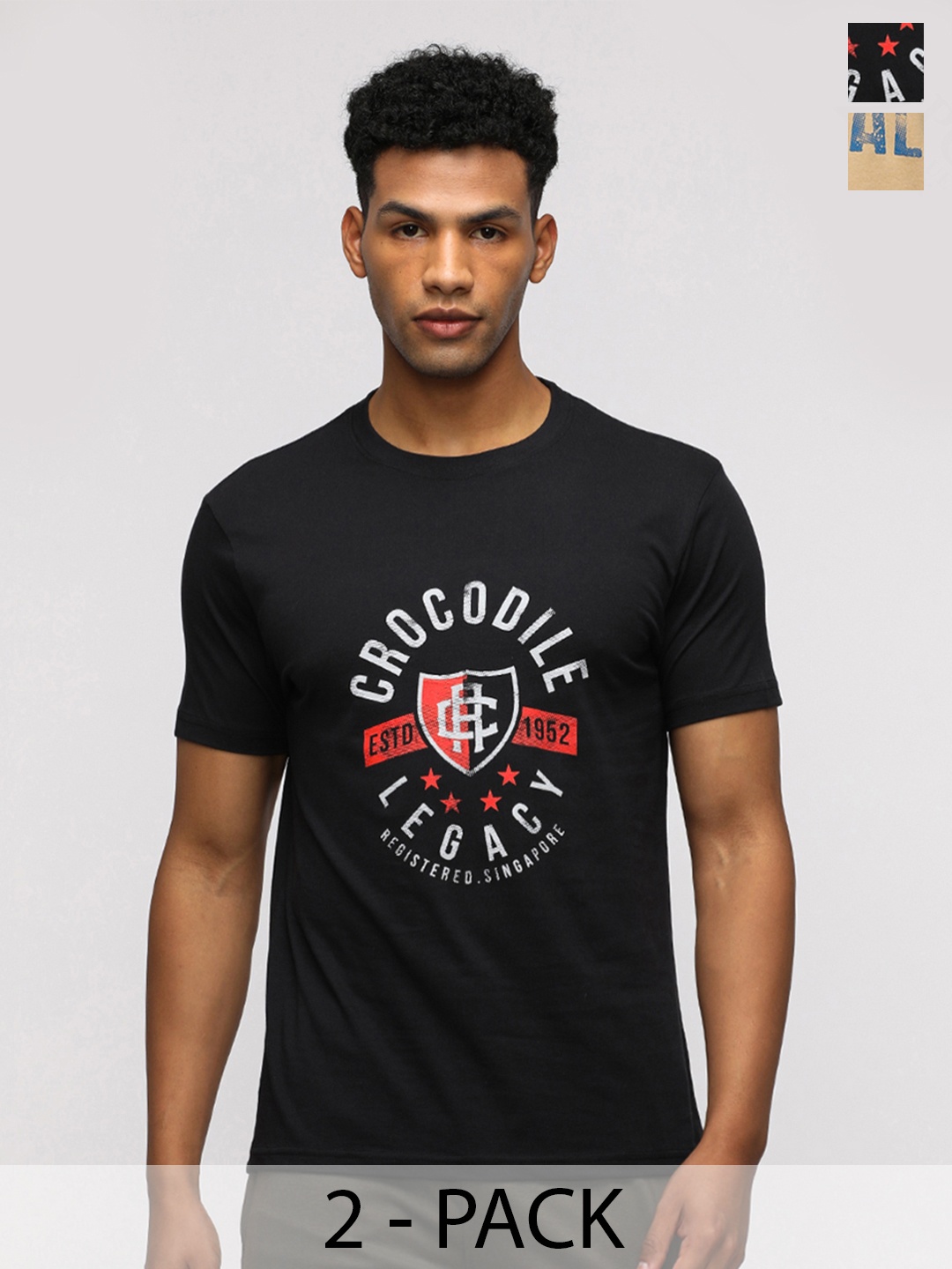 Crocodile Men Pack Of 2 Typography Printed Round Neck Cotton Slim Fit T-Shirts, Multi
Crocodile Men Pack Of 2 Typography Printed Round Neck Cotton Slim Fit T-Shirts, Multi