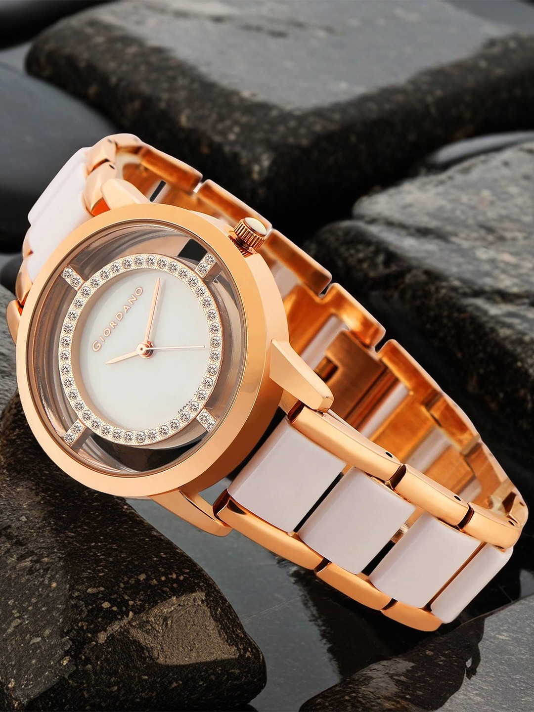 GIORDANO Women Embellished Dial & Stainless Steel Bracelet Style Straps Analogue Watch GZ-60036-11, Multi
GIORDANO Women Embellished Dial & Stainless Steel Bracelet Style Straps Analogue Watch GZ-60036-11, Multi