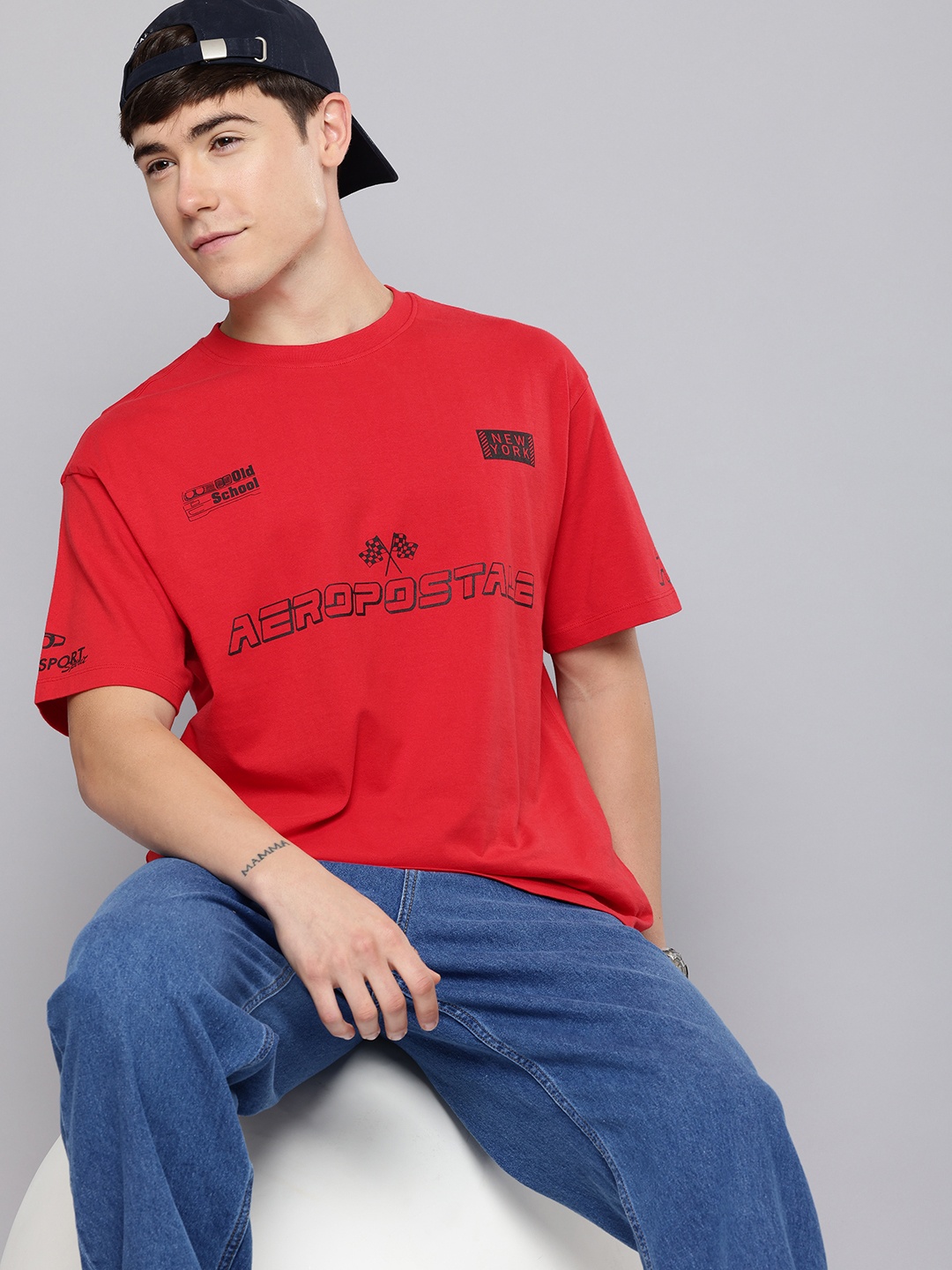 Aeropostale Brand Logo Printed Drop-Shoulder Sleeves Relaxed Fit Pure Cotton T-shirt, Red
Aeropostale Brand Logo Printed Drop-Shoulder Sleeves Relaxed Fit Pure Cotton T-shirt, Red