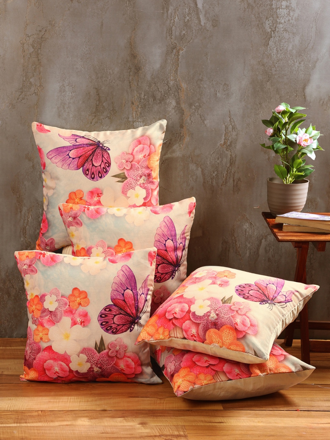 Myntra Elegant Homes Pink & Cream Colored 5 Pieces Floral Printed Square Cushion Covers
Myntra Elegant Homes Pink & Cream Colored 5 Pieces Floral Printed Square Cushion Covers