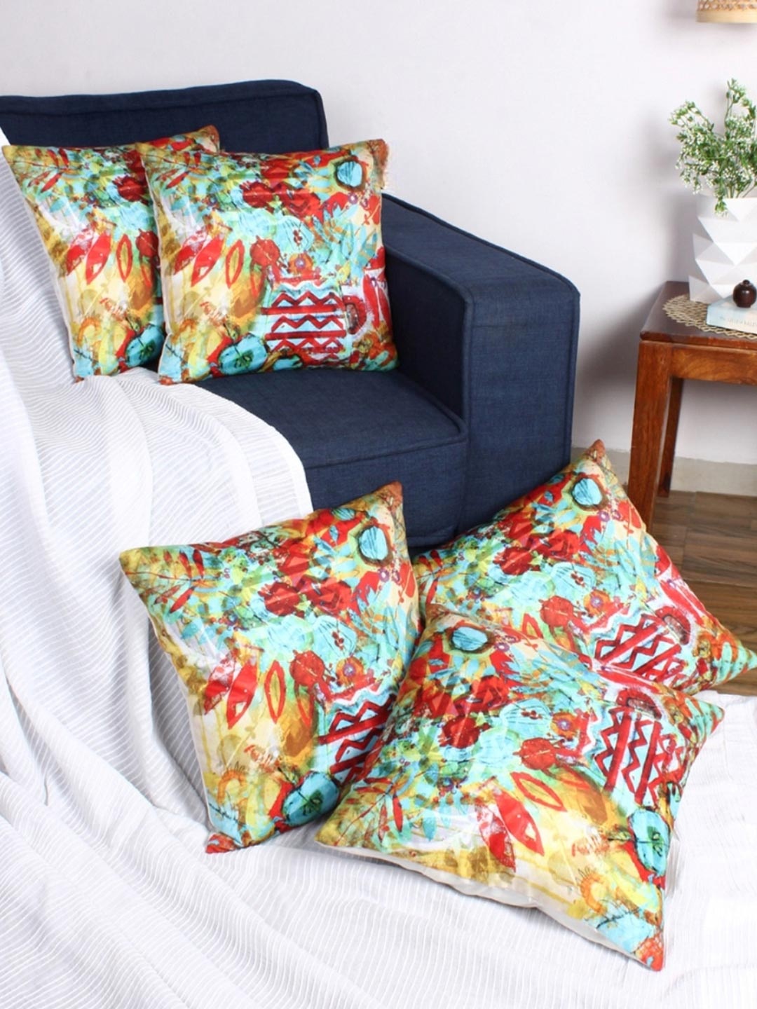 Myntra Elegant Homes Red & Blue 5 Pieces Abstract Printed Velvet Square Cushion Covers
Myntra Elegant Homes Red & Blue 5 Pieces Abstract Printed Velvet Square Cushion Covers