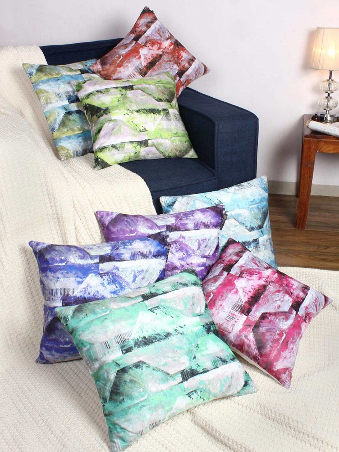 Myntra Elegant Homes Purple & Green 8 Pieces Abstract Printed Velvet Square Cushion Covers
Myntra Elegant Homes Purple & Green 8 Pieces Abstract Printed Velvet Square Cushion Covers