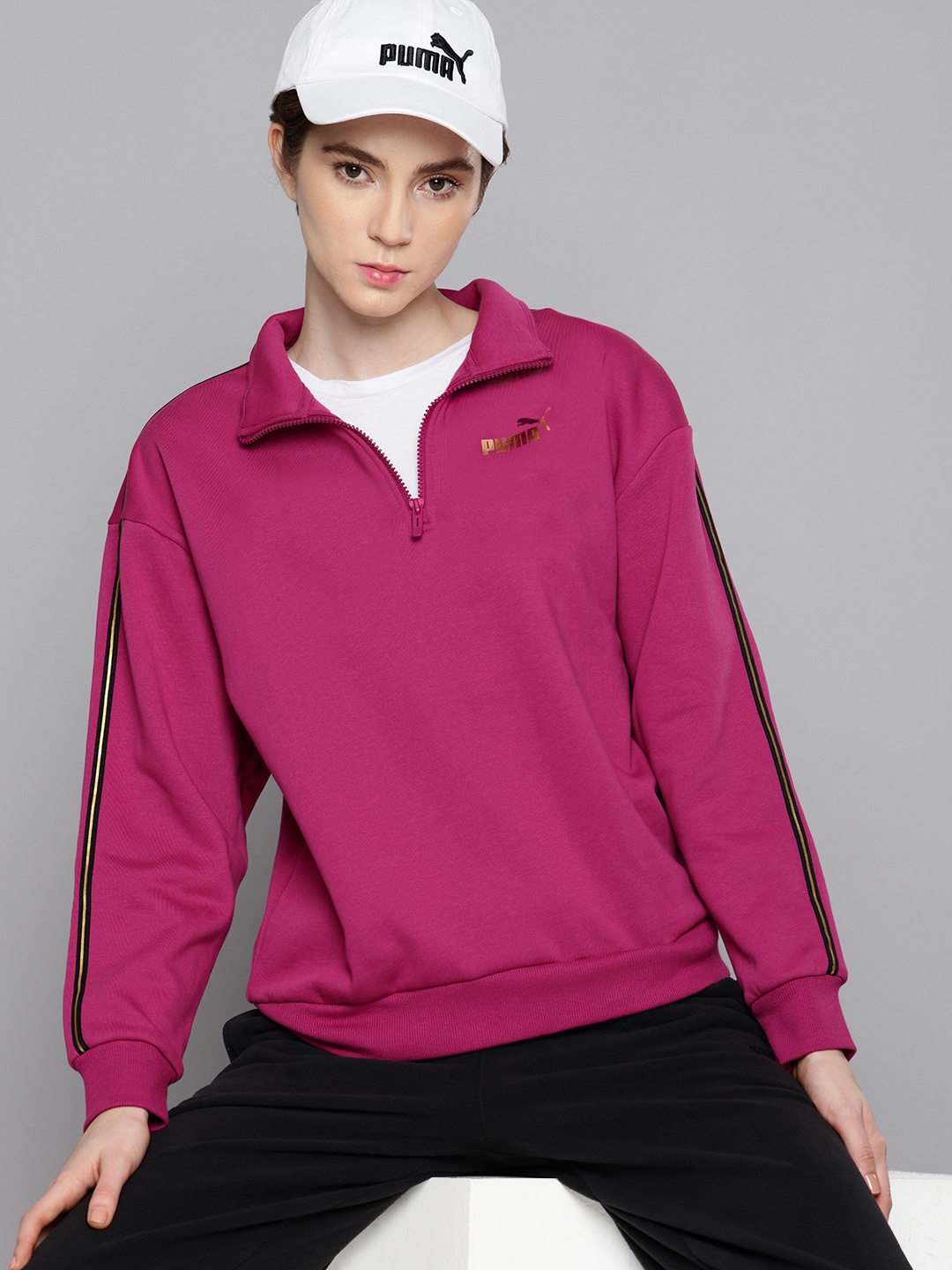 Puma MINIMAL GOLD Comfort Fit Half Zipper Warmcell Outdoor Pullover Sweatshirt, Pink
Puma MINIMAL GOLD Comfort Fit Half Zipper Warmcell Outdoor Pullover Sweatshirt, Pink