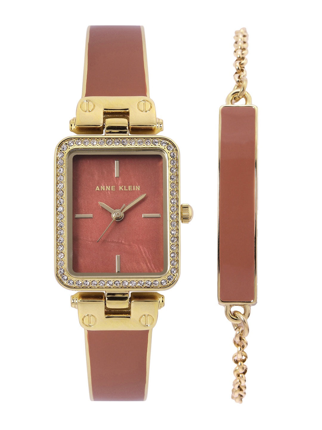 ANNE KLEIN Women Embellished Dial & Straps Analogue Watch with Bracelet AKB3898RUST, Rust
ANNE KLEIN Women Embellished Dial & Straps Analogue Watch with Bracelet AKB3898RUST, Rust