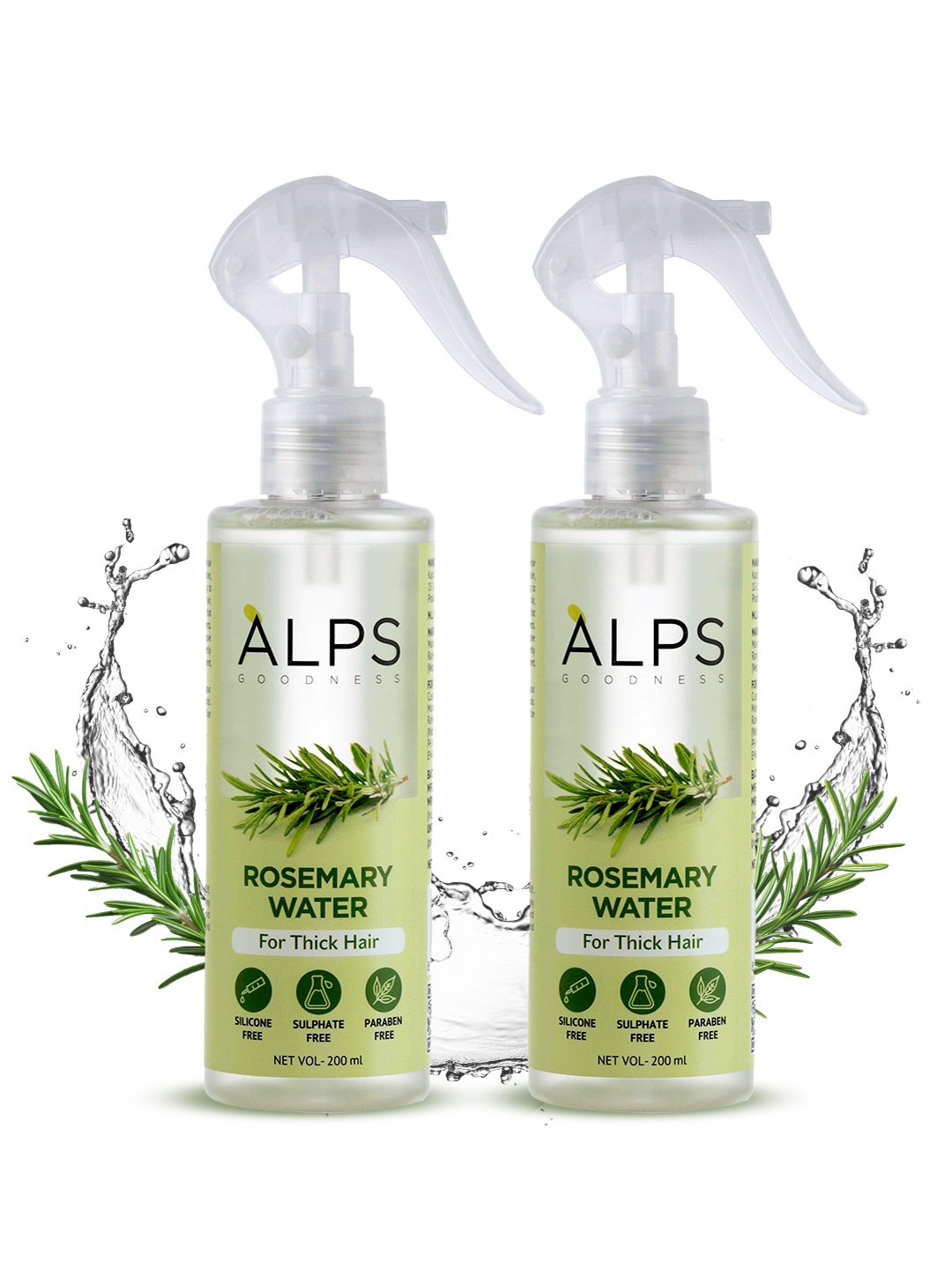 Alps Goodness Rosemary Water Spray Twin Pack for Hair Growth - 200 ml each, Green
Alps Goodness Rosemary Water Spray Twin Pack for Hair Growth - 200 ml each, Green