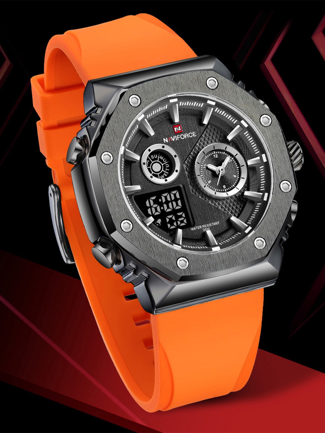 Naviforce Men Brass Dial & Straps Analogue and Digital Multi Function Watch NF9216T BOO, Orange
Naviforce Men Brass Dial & Straps Analogue and Digital Multi Function Watch NF9216T BOO, Orange