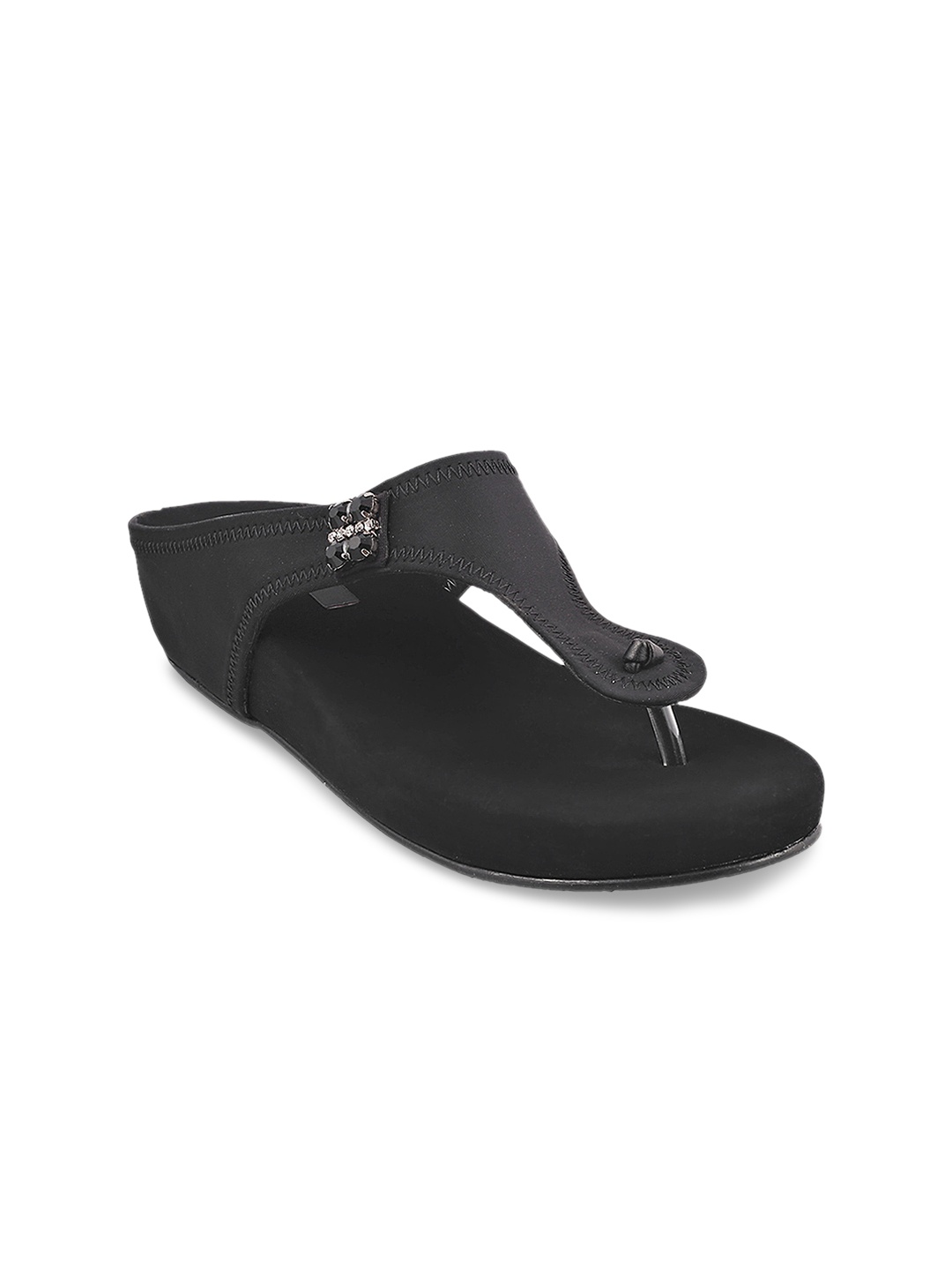 Metro Women Black Solid Sandals