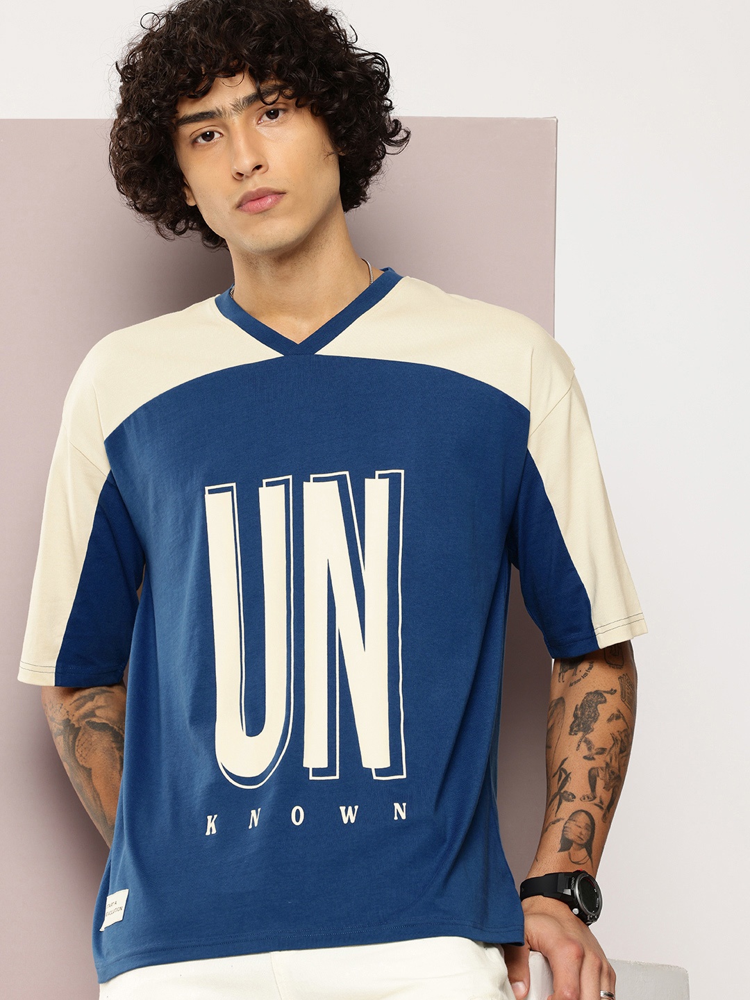 Kook N Keech Typography & Colourblocked Drop-Shoulder Pure Cotton Oversized T-shirt, Blue
Kook N Keech Typography & Colourblocked Drop-Shoulder Pure Cotton Oversized T-shirt, Blue
