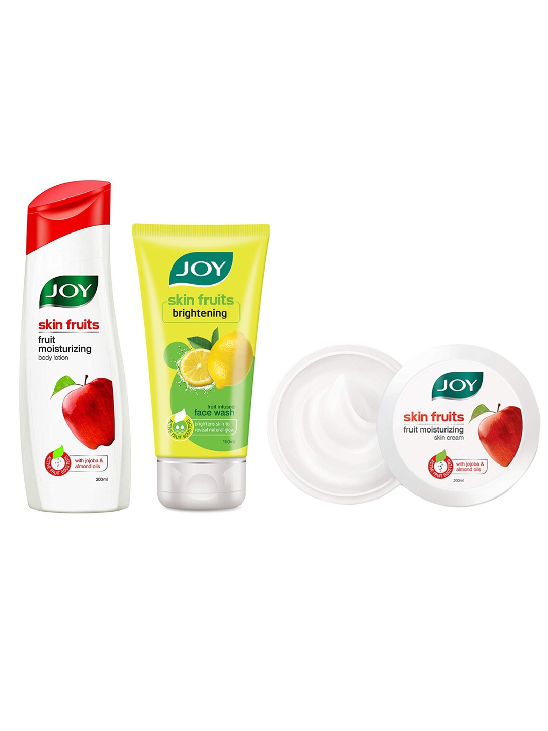 JOY Set of Fruit Moisturizing Skin Cream & Body Lotion with Brightening Face Wash, White
JOY Set of Fruit Moisturizing Skin Cream & Body Lotion with Brightening Face Wash, White