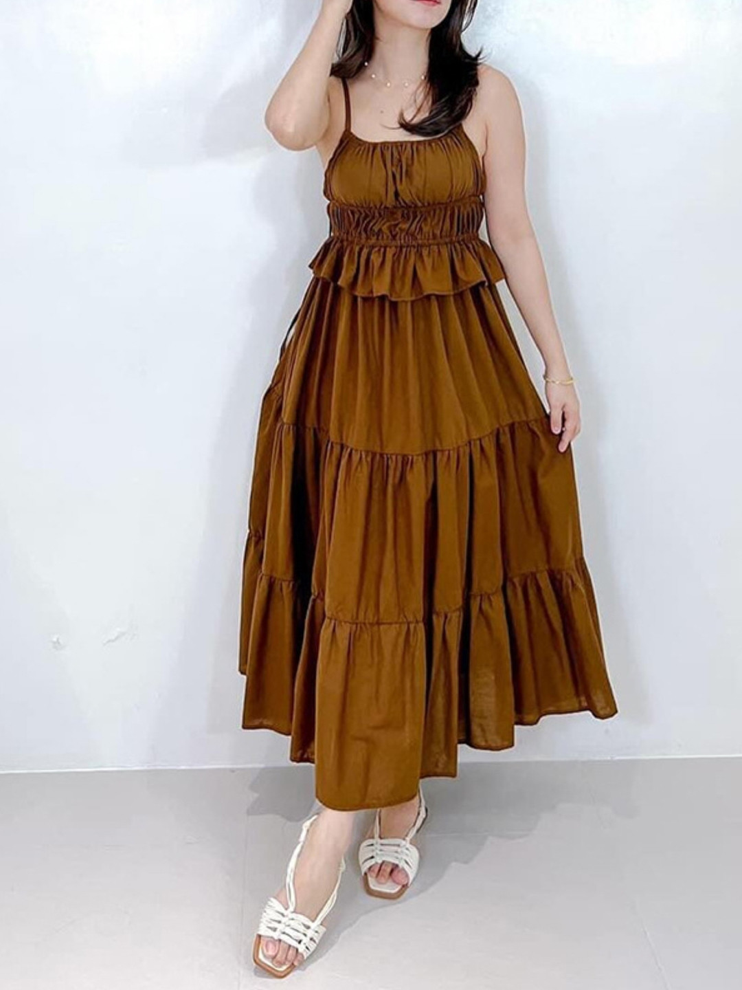 KPOP Tiered Maxi Dress, Brown
KPOP Tiered Maxi Dress, Brown