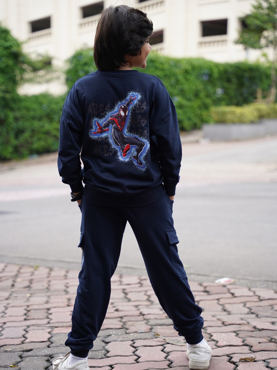 Nap Chief Kids Spider Man Printed Oversized Fit Pure Cotton Sweatshirt With Joggers, Navy blue
Nap Chief Kids Spider Man Printed Oversized Fit Pure Cotton Sweatshirt With Joggers, Navy blue