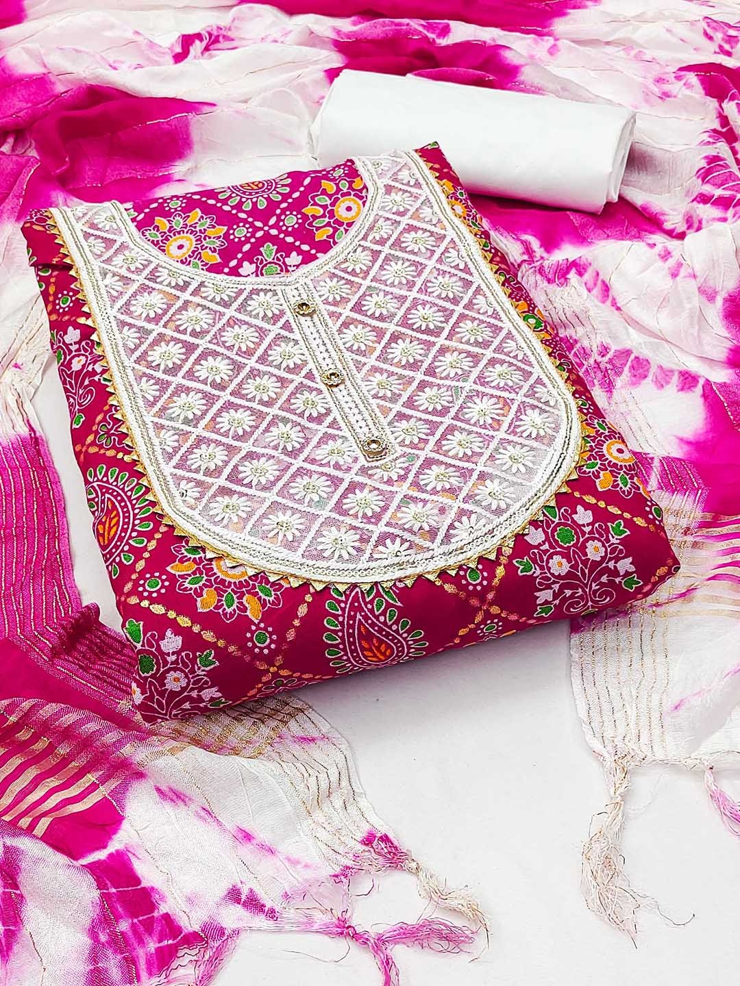 Ishin Ethnic Motifs Printed Sequinned Pure Cotton Unstitched Dress Material, Pink
Ishin Ethnic Motifs Printed Sequinned Pure Cotton Unstitched Dress Material, Pink