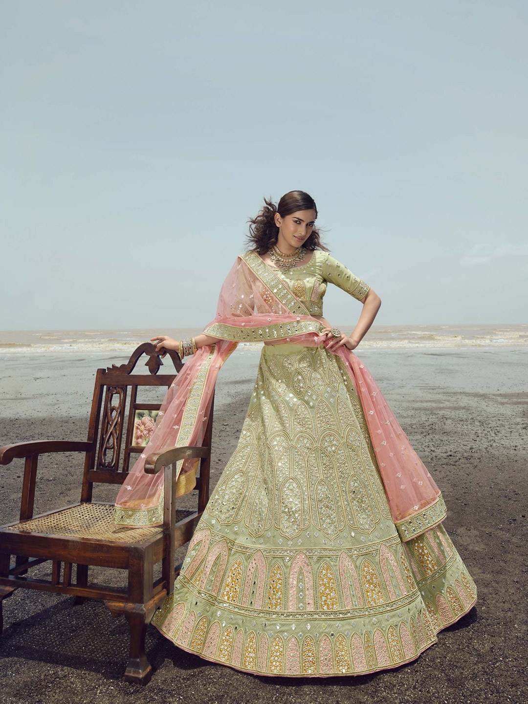 Fusionic Embroidered Mirror Work Semi-Stitched Lehenga & Unstitched Blouse With Dupatta, Green
Fusionic Embroidered Mirror Work Semi-Stitched Lehenga & Unstitched Blouse With Dupatta, Green