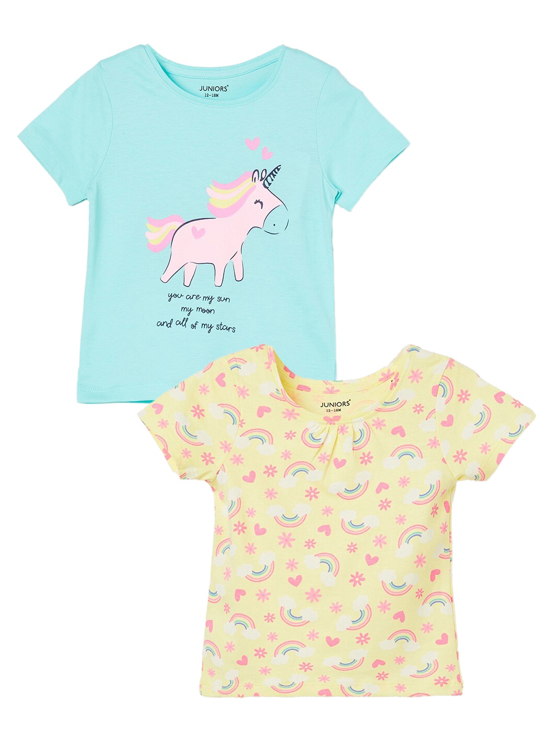 Juniors by Lifestyle Girls Pack Of 2 Graphic Printed Round Neck Pure Cotton T-shirts, Yellow
Juniors by Lifestyle Girls Pack Of 2 Graphic Printed Round Neck Pure Cotton T-shirts, Yellow