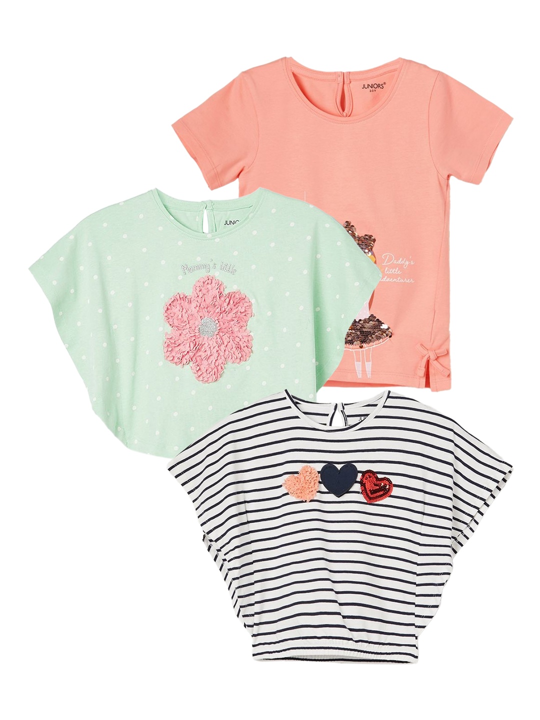 Juniors by Lifestyle Girls Pack Of 3 Graphic Printed Round Neck Pure Cotton T-shirts, Blue
Juniors by Lifestyle Girls Pack Of 3 Graphic Printed Round Neck Pure Cotton T-shirts, Blue
