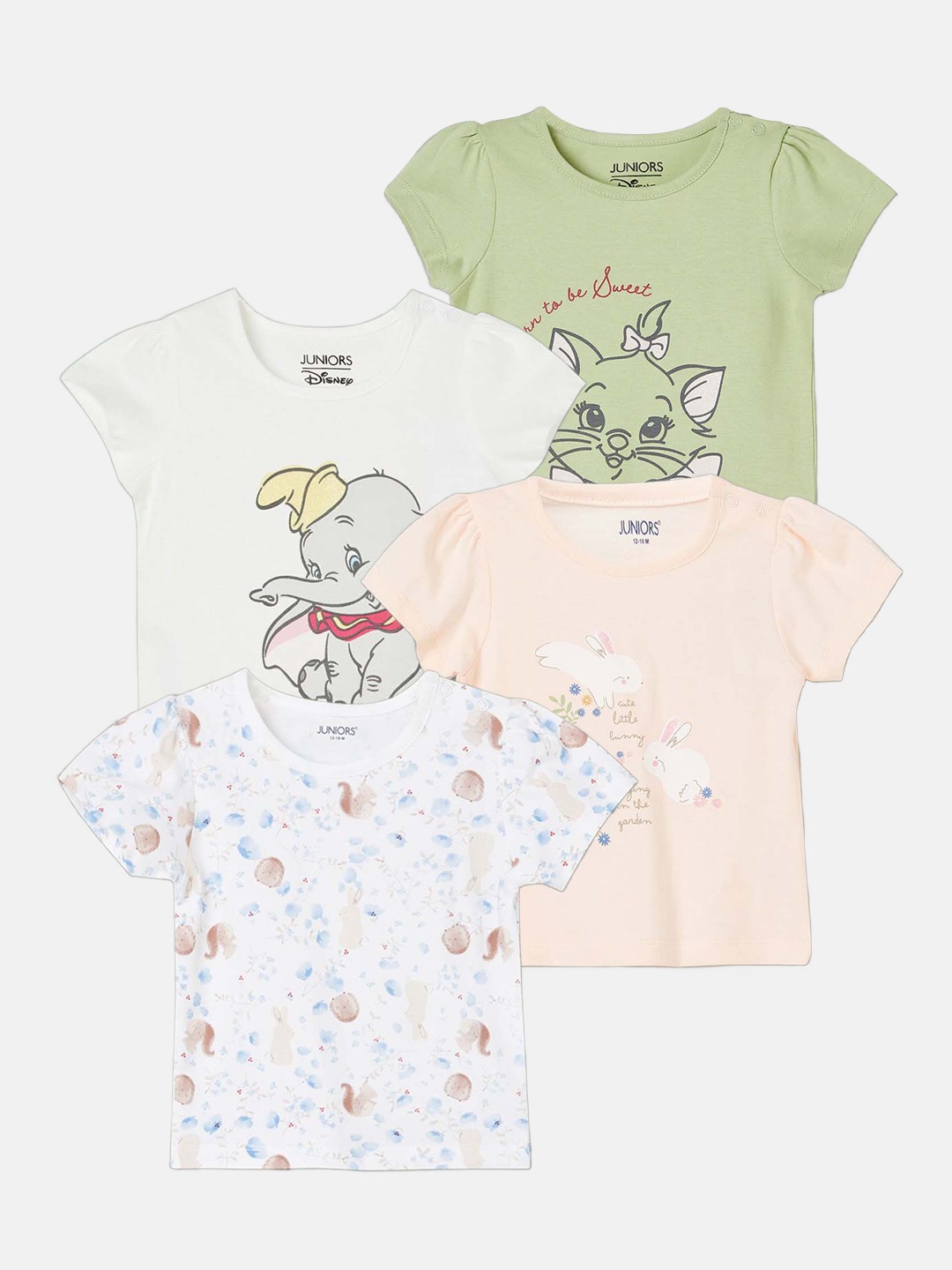 Juniors by Lifestyle Girls Pack Of 4 Graphic Printed Round Neck Pure Cotton T-shirts, White
Juniors by Lifestyle Girls Pack Of 4 Graphic Printed Round Neck Pure Cotton T-shirts, White
