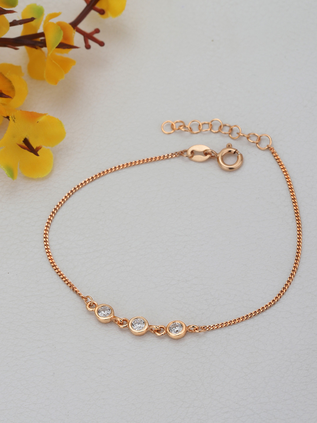 DressBerry White 18KT Rose Gold Plated 925 Sterling Silver Cubic Zirconia Charm Bracelet
DressBerry White 18KT Rose Gold Plated 925 Sterling Silver Cubic Zirconia Charm Bracelet