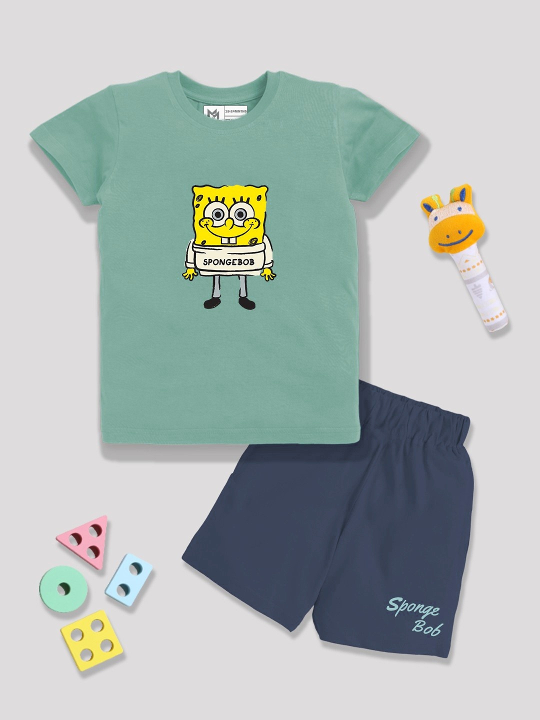 YK X Minute Mirth Infant Boys Spongebob Printed Pure Cotton T-shirt with Shorts, Green
YK X Minute Mirth Infant Boys Spongebob Printed Pure Cotton T-shirt with Shorts, Green