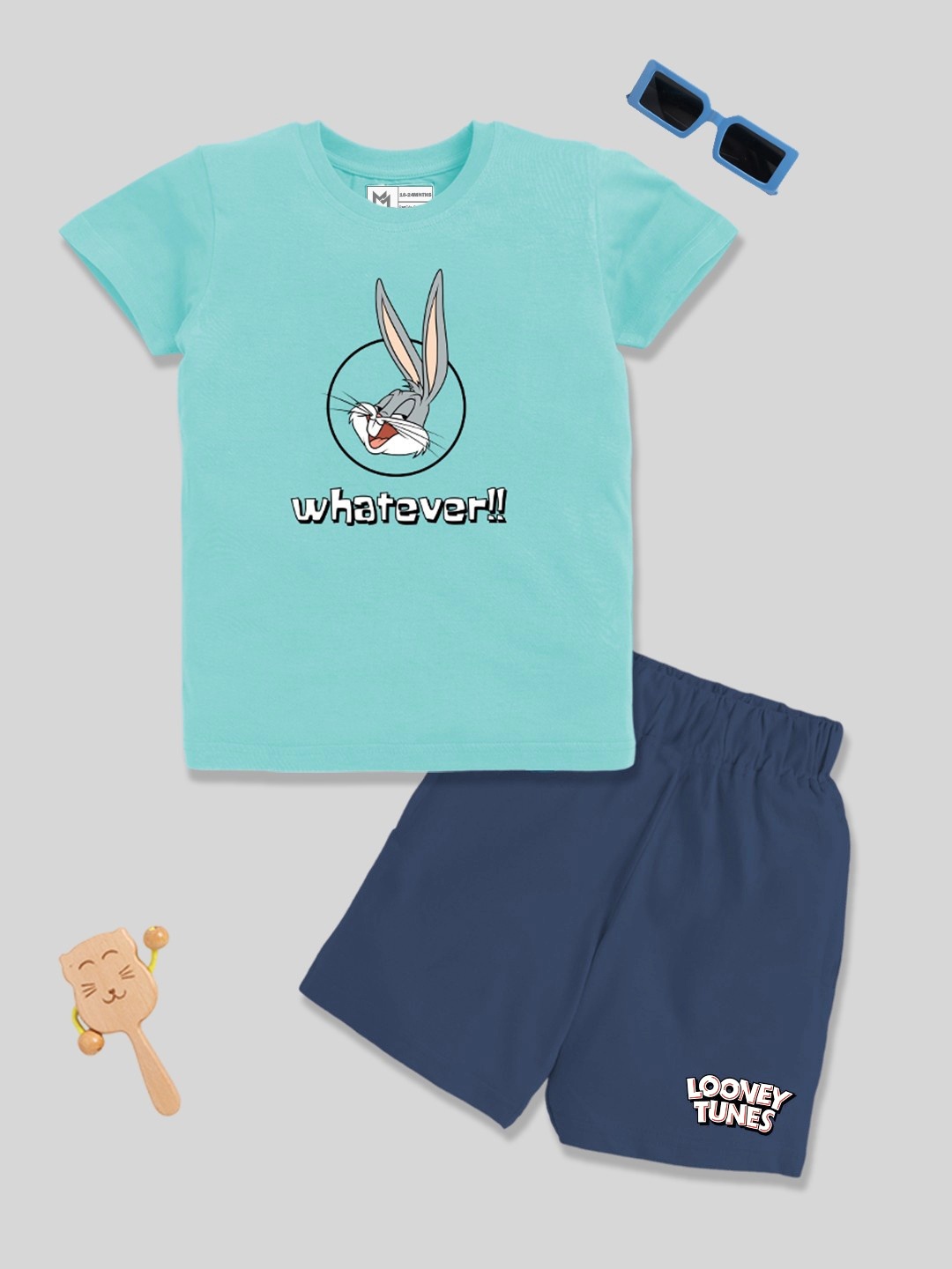 YK X Minute Mirth Boys Looney Tunes Printed Pure Cotton T-shirt with Shorts, Turquoise blue
YK X Minute Mirth Boys Looney Tunes Printed Pure Cotton T-shirt with Shorts, Turquoise blue