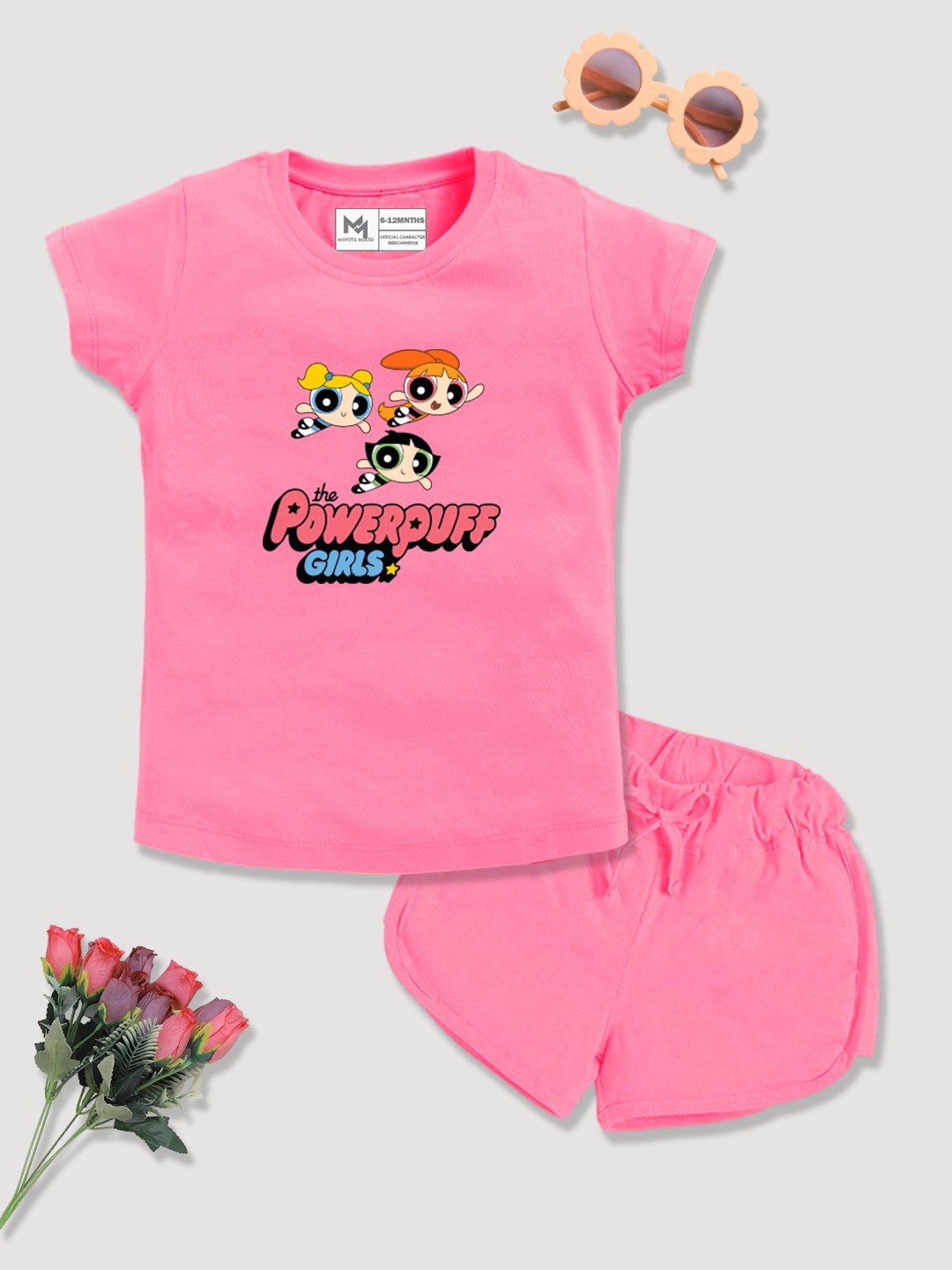 YK X Minute Mirth Infant Girls Powerpuff Girls Printed Pure Cotton T-shirt with Shorts, Pink
YK X Minute Mirth Infant Girls Powerpuff Girls Printed Pure Cotton T-shirt with Shorts, Pink