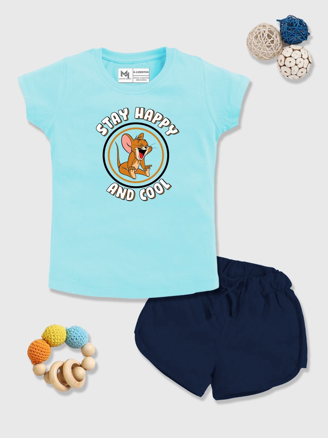 YK X Minute Mirth Girls Tom & Jerry Printed Pure Cotton T-shirt with Shorts, Turquoise blue
YK X Minute Mirth Girls Tom & Jerry Printed Pure Cotton T-shirt with Shorts, Turquoise blue