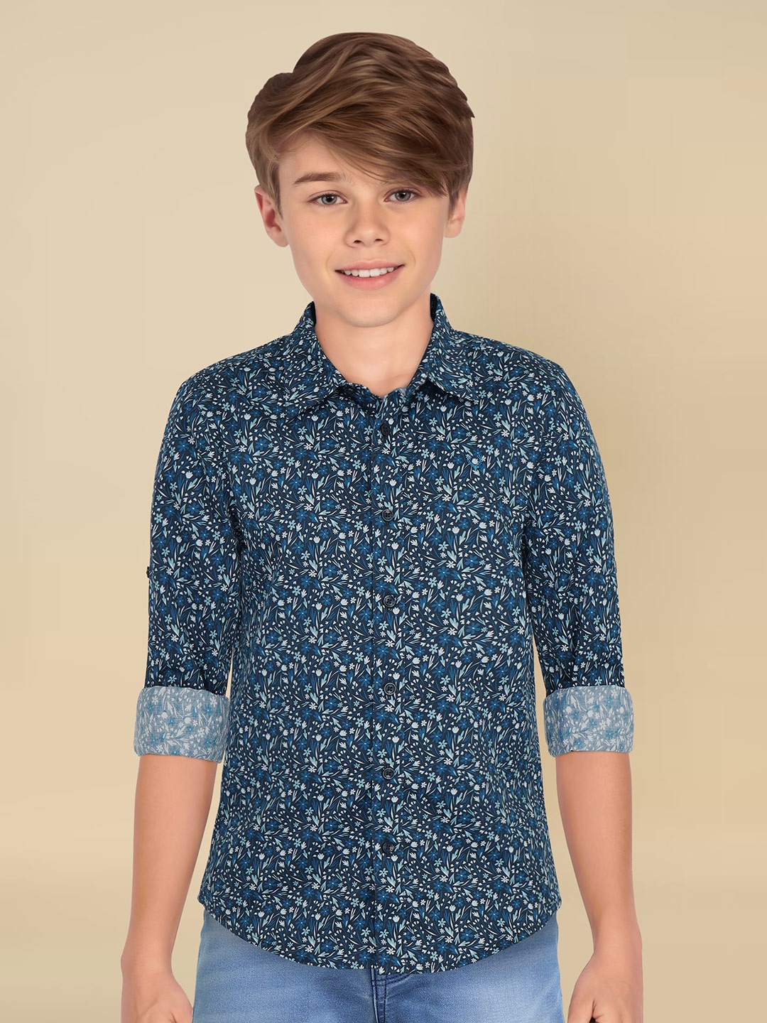 Allen Solly Junior Boys Spread Collar Floral Printed Cotton Slim Fit Casual Shirt, Navy blue
Allen Solly Junior Boys Spread Collar Floral Printed Cotton Slim Fit Casual Shirt, Navy blue