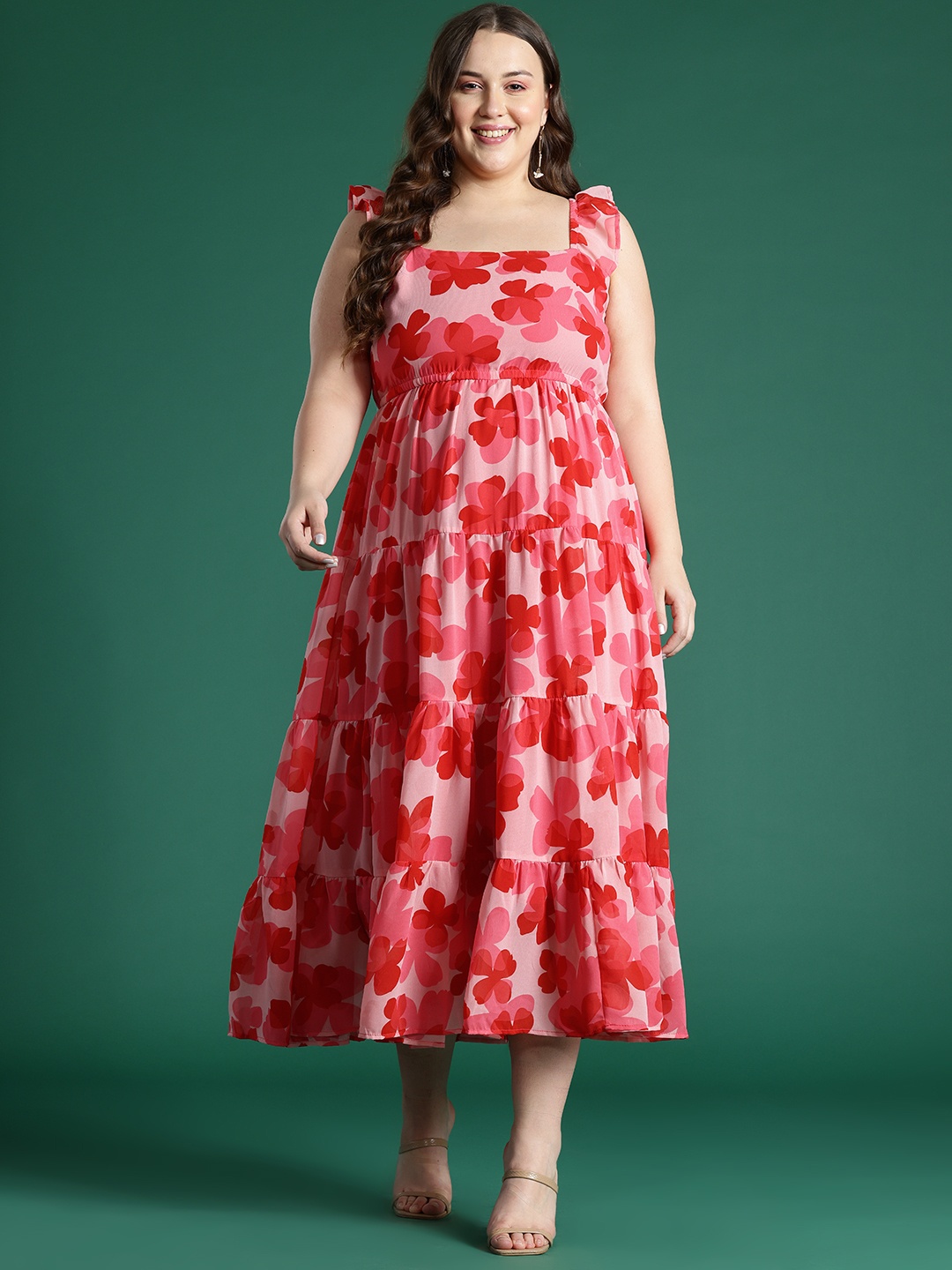 DressBerry Curve Plus Size Floral Print Flutter Sleeves Georgette Fit & Flare Midi Dress, Pink
DressBerry Curve Plus Size Floral Print Flutter Sleeves Georgette Fit & Flare Midi Dress, Pink
