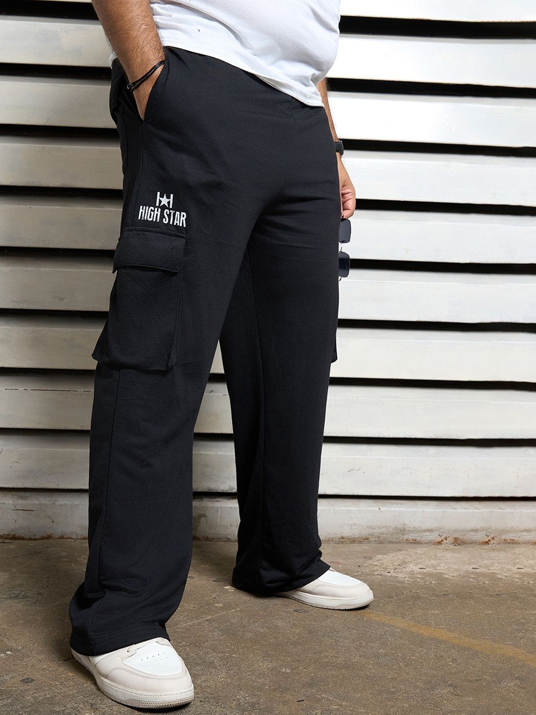 Freeform by High Star Men Solid Relaxed Fit Mid-Rise Cargo Utility Track Pants, Black
Freeform by High Star Men Solid Relaxed Fit Mid-Rise Cargo Utility Track Pants, Black