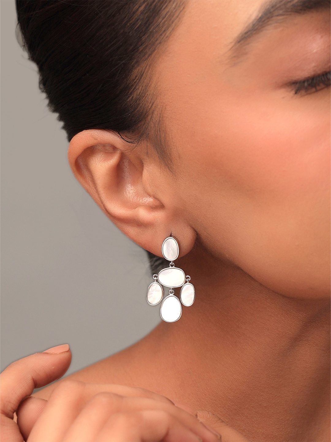 Kicky And Perky Rhodium Plated 92.5 Sterling Silver Mother Of Pearl Studded Drop Earrings
Kicky And Perky Rhodium Plated 92.5 Sterling Silver Mother Of Pearl Studded Drop Earrings