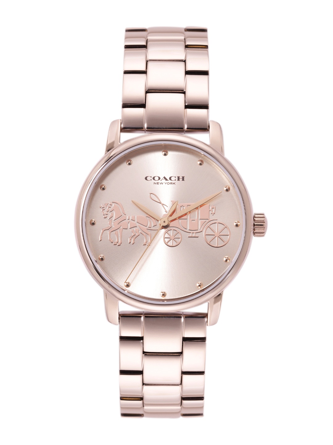Coach Women Grand Patterned Dial & Stainless Steel Straps Analogue Watch 14503740, Gold
Coach Women Grand Patterned Dial & Stainless Steel Straps Analogue Watch 14503740, Gold