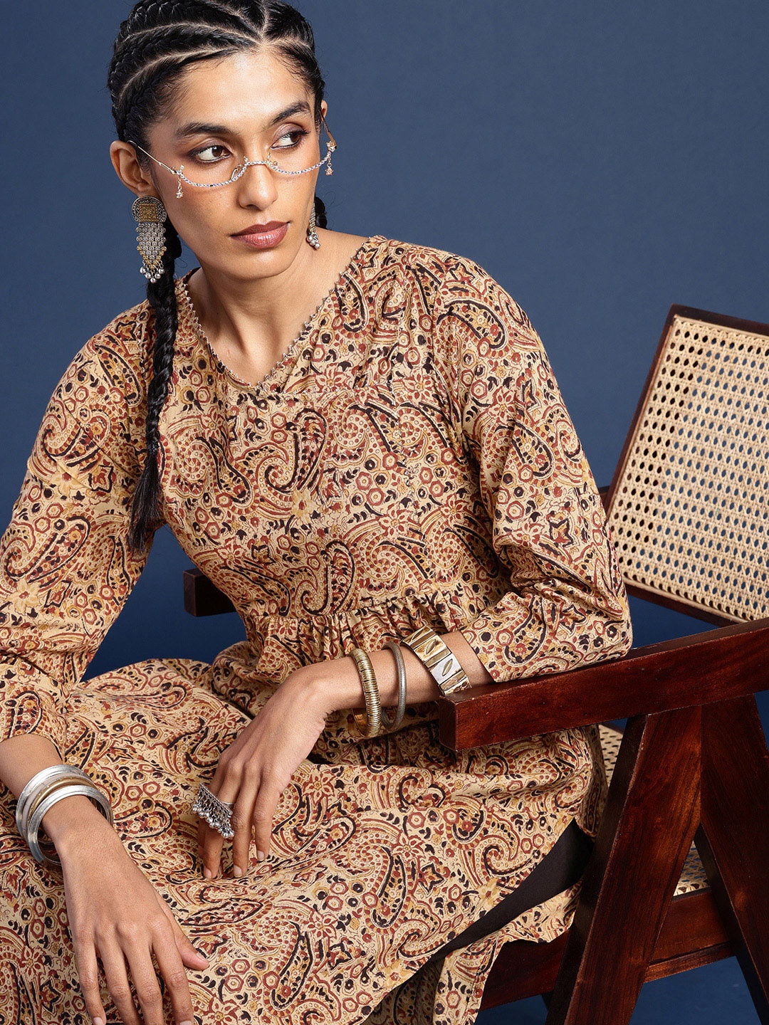 Taavi Pure Cotton Ethnic Motifs Printed Gotta Patti Sanganeri Kurta With Trousers, Multi
Taavi Pure Cotton Ethnic Motifs Printed Gotta Patti Sanganeri Kurta With Trousers, Multi