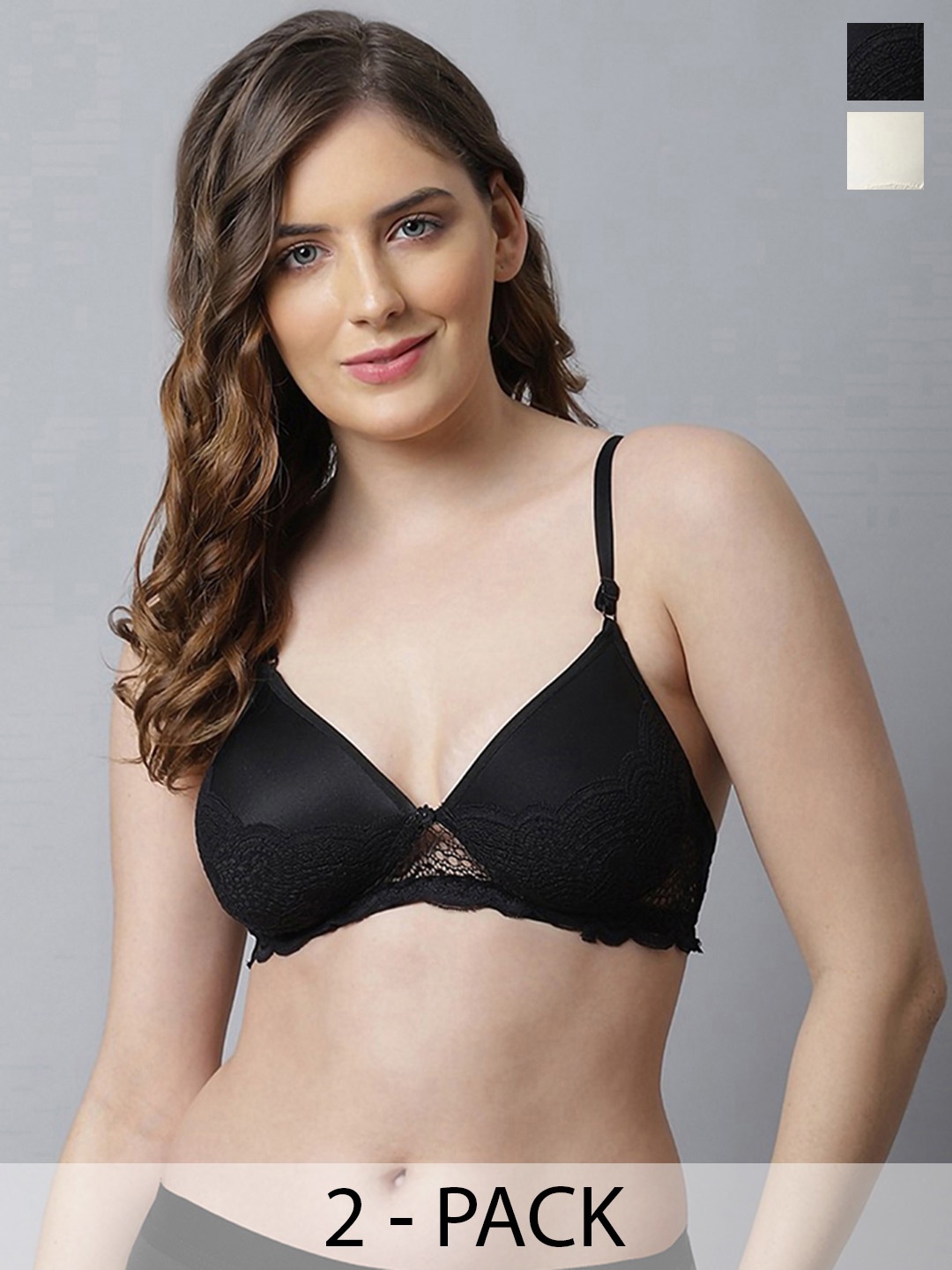 Aamarsh Women Pack Of 2 Cotton Self-Design Lightly Padded Lingerie AD_B-Hafiz-Set2, Black
Aamarsh Women Pack Of 2 Cotton Self-Design Lightly Padded Lingerie AD_B-Hafiz-Set2, Black