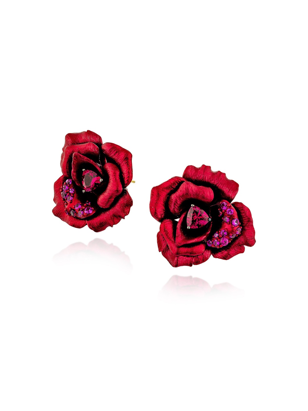 MISS JO 925 Sterling Silver Gold-Plated Artificial Stones Studded Floral Studs, Red
MISS JO 925 Sterling Silver Gold-Plated Artificial Stones Studded Floral Studs, Red