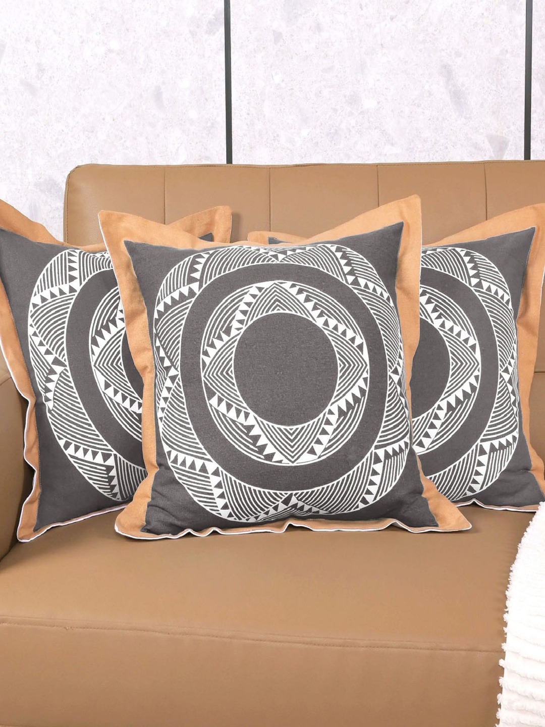 Saral Home Brown & Grey 3 Pieces Geometric Mela Cotton Square Cushion Covers
Saral Home Brown & Grey 3 Pieces Geometric Mela Cotton Square Cushion Covers