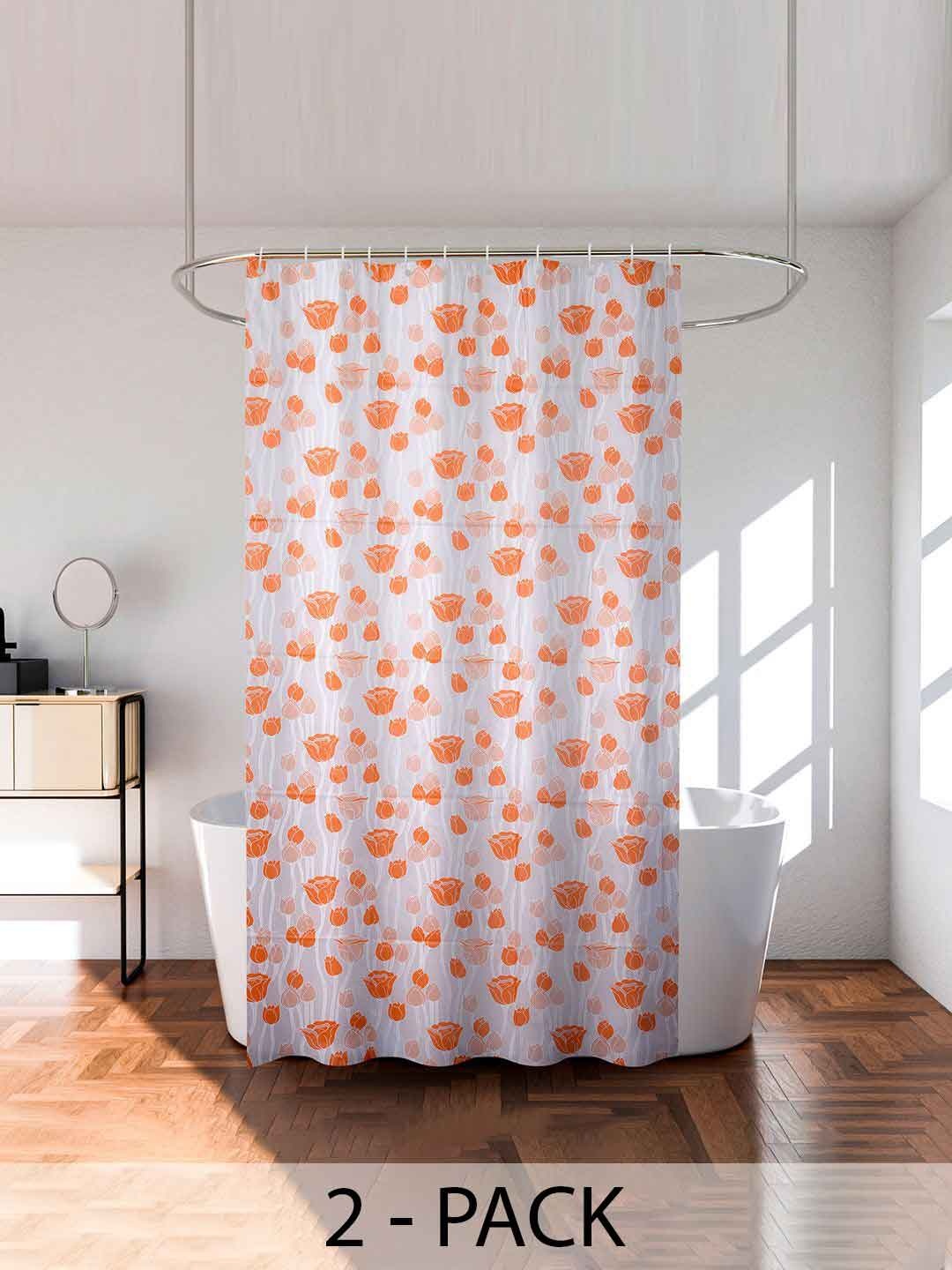 Kuber Industries Orange & Transparent 2 Pieces Floral Printed Shower Curtain With Rings
Kuber Industries Orange & Transparent 2 Pieces Floral Printed Shower Curtain With Rings