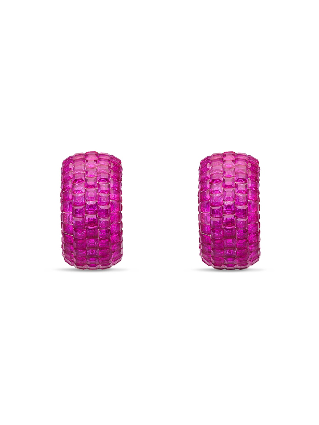 MISS JO 925 Sterling Silver Rhodium-Plated Circular Stone Studded Half Hoop Earrings, Pink
MISS JO 925 Sterling Silver Rhodium-Plated Circular Stone Studded Half Hoop Earrings, Pink