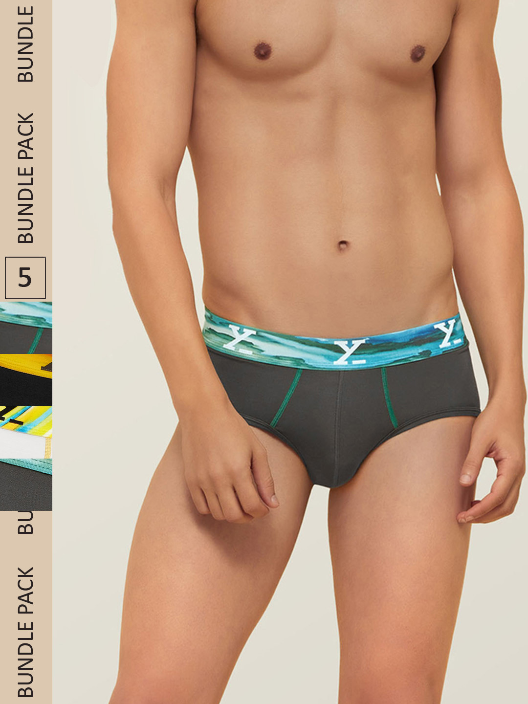 XYXX Men IntelliSoft Antimicrobial Micro Modal Pack of 5 Dynamo Briefs XYBRF5PCKN41, Multi 
XYXX Men IntelliSoft Antimicrobial Micro Modal Pack of 5 Dynamo Briefs XYBRF5PCKN41, Multi