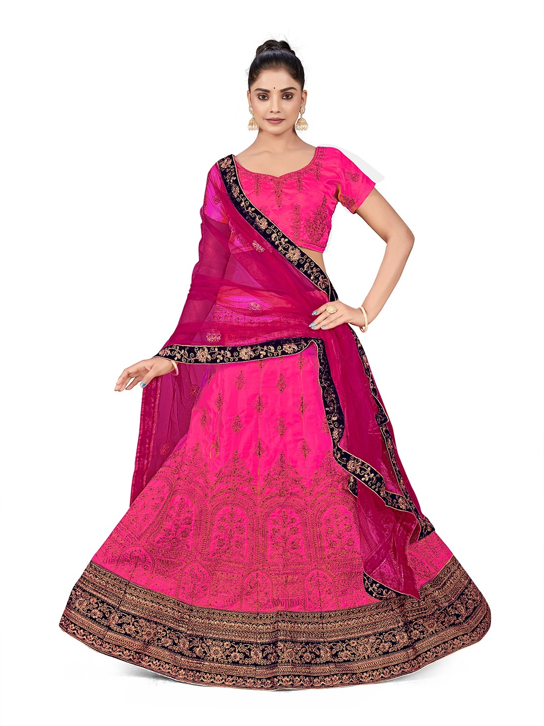 Maroosh Embellished Thread Work Unstitched Lehenga & Blouse With Dupatta, Pink
Maroosh Embellished Thread Work Unstitched Lehenga & Blouse With Dupatta, Pink