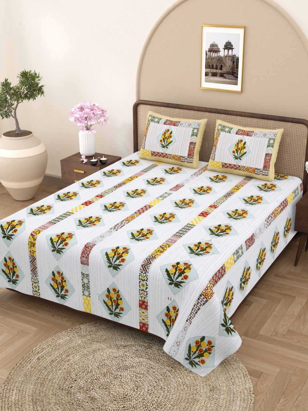 Plarsh Comfort White Floral Printed 180 TC Pure Cotton King Bedsheet With 2 Pillow Covers
Plarsh Comfort White Floral Printed 180 TC Pure Cotton King Bedsheet With 2 Pillow Covers