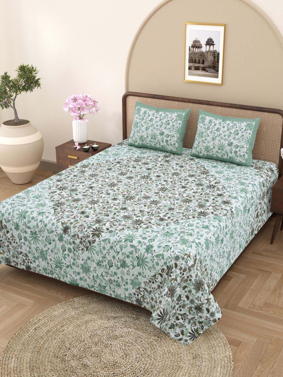 Plarsh Comfort Green Floral Printed 180 TC Pure Cotton King Bedsheet With 2 Pillow Covers
Plarsh Comfort Green Floral Printed 180 TC Pure Cotton King Bedsheet With 2 Pillow Covers