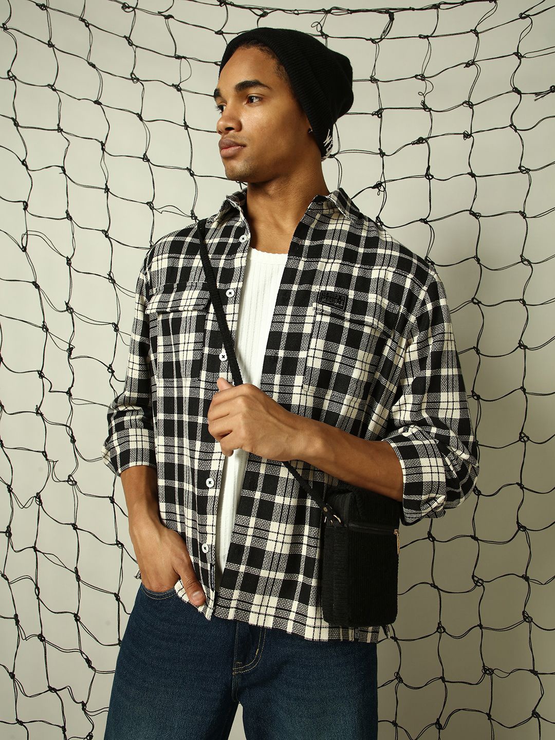 Hubberholme Men Classic Tartan Checked Double Pockets Textured Oversized Casual Shirt, Black
Hubberholme Men Classic Tartan Checked Double Pockets Textured Oversized Casual Shirt, Black